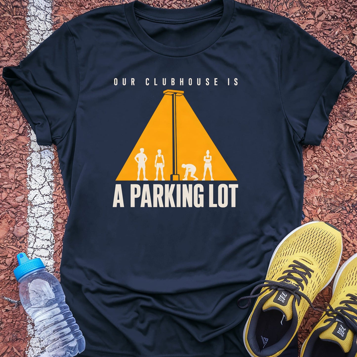 Our Clubhouse Is a Parking Lot t-shirt — Navy