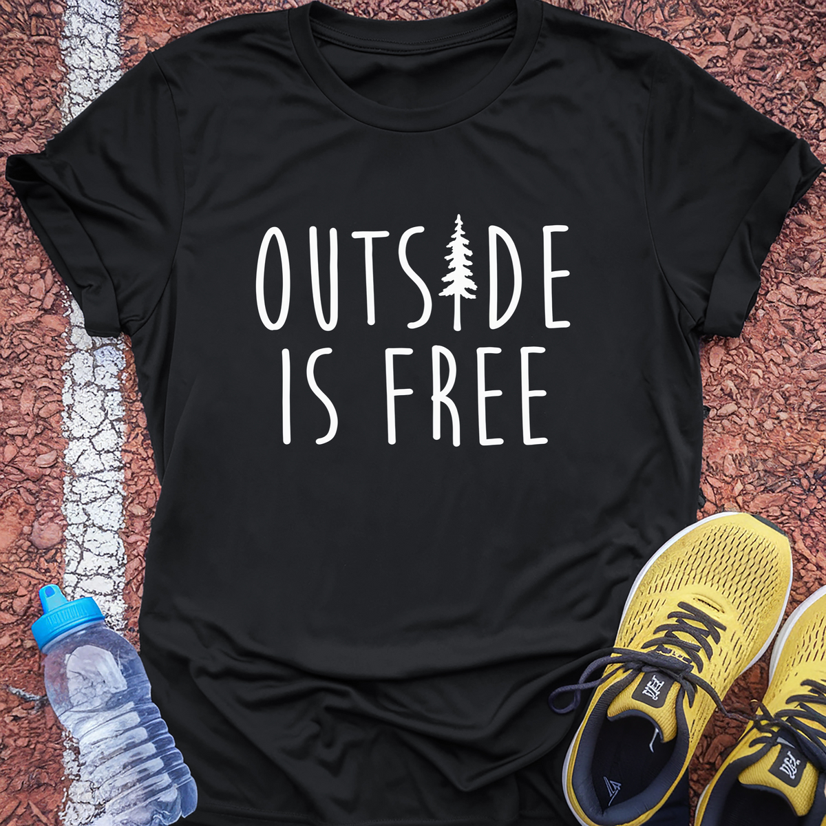 Outside Is Free T-Shirt - Black