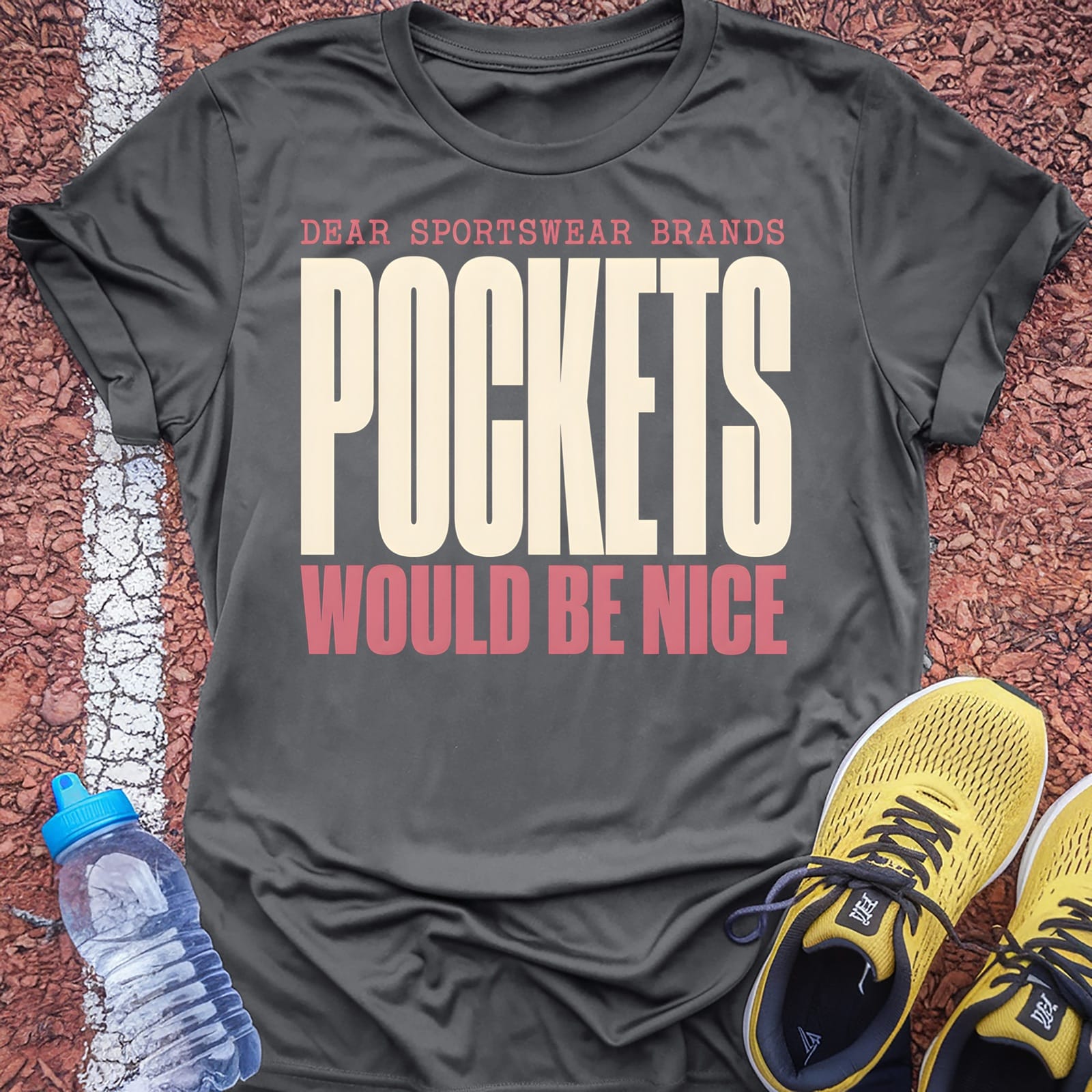 Pockets Would Be Nice t-shirt — Charcoal