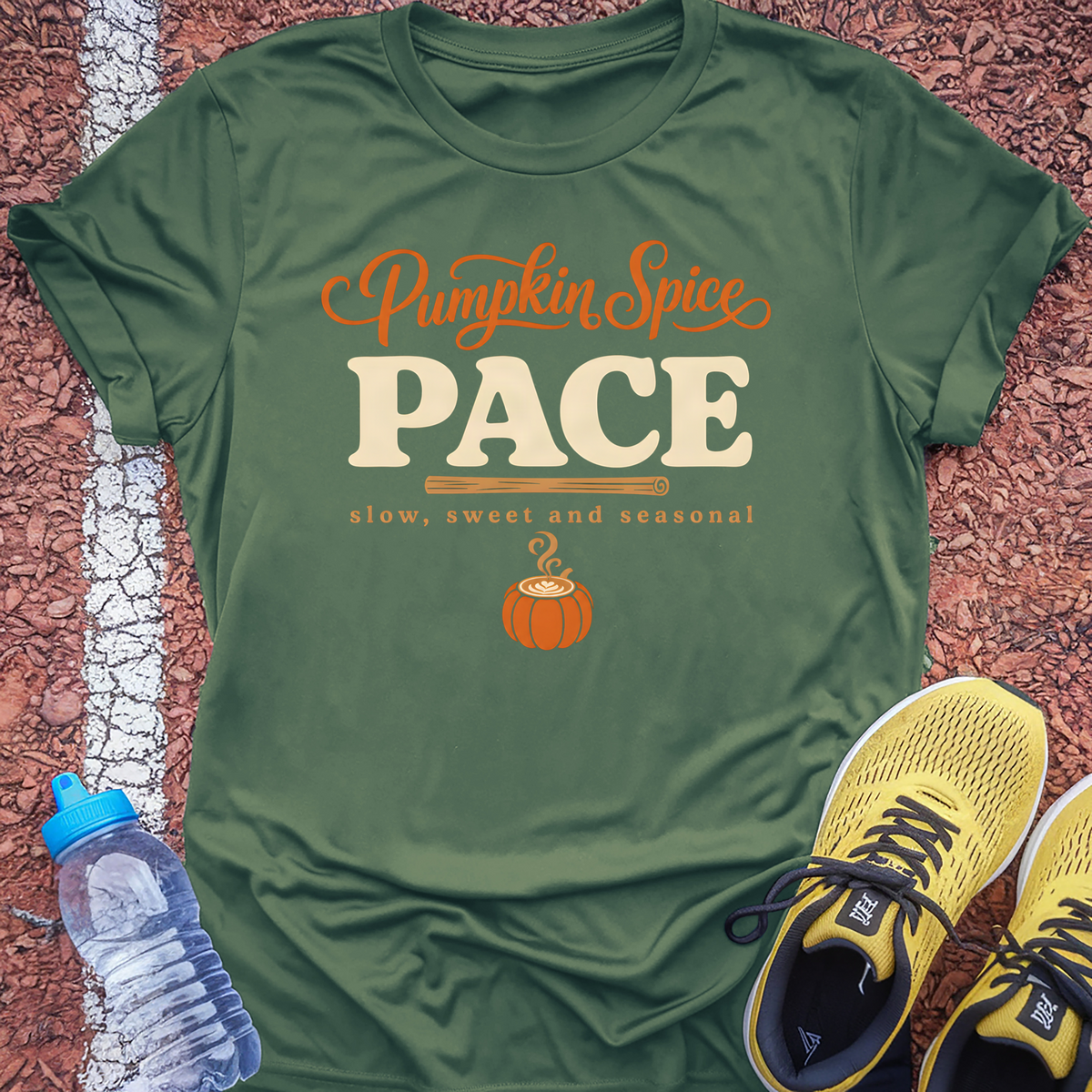 Pumpkin Spice Pace T-Shirt - Military Green