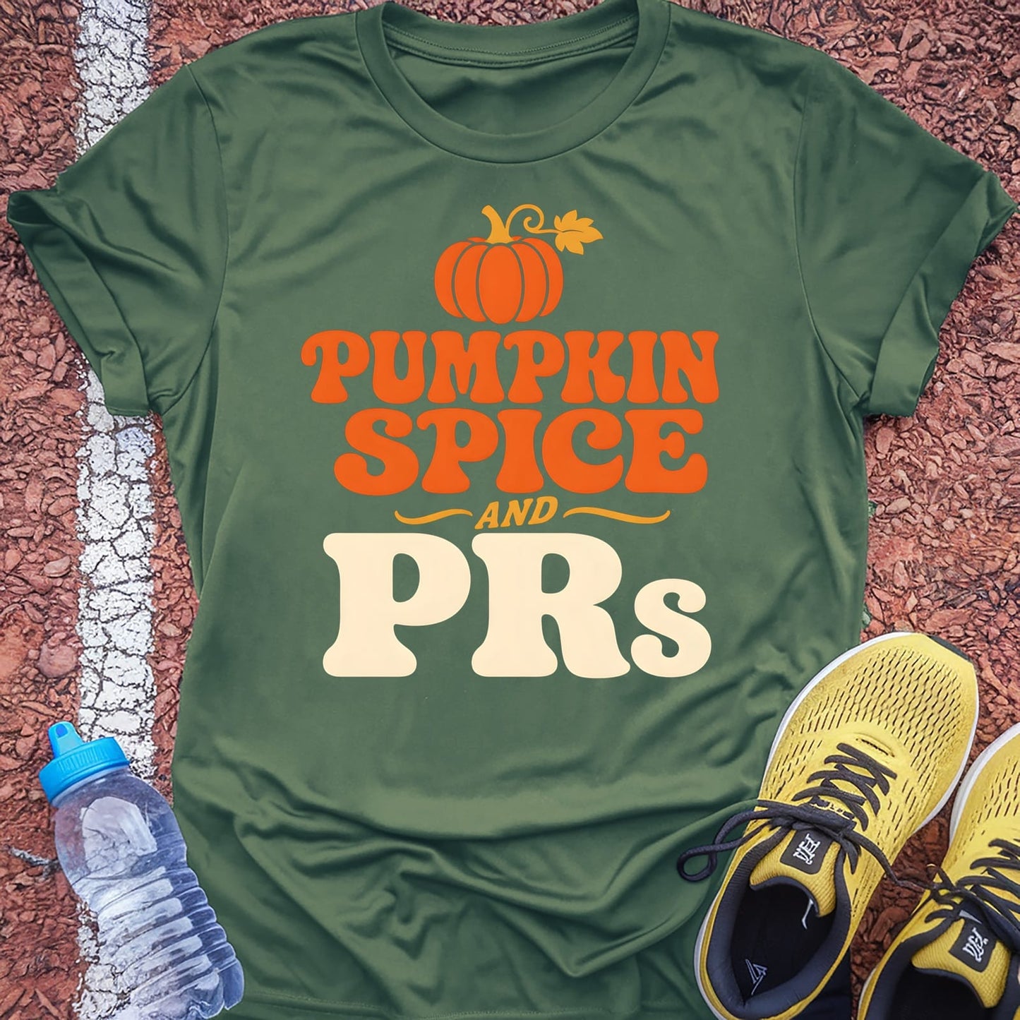 Pumpkin Spice and PRs T-Shirt - Military Green