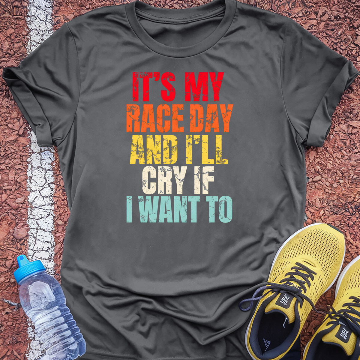 Race Day Cry T-Shirt - Charcoal