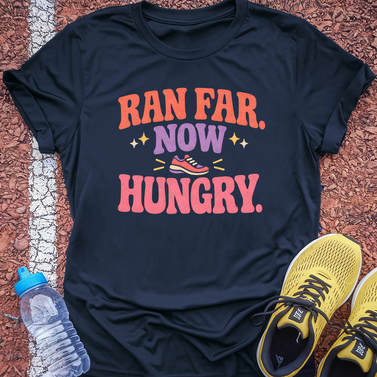 Ran Far Now Hungry T-Shirt - Navy