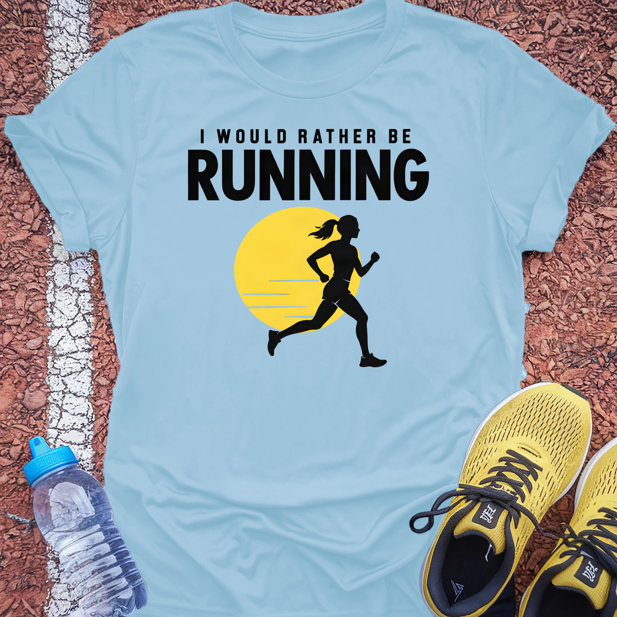 Rather Be Running Sun T-Shirt - Light Blue