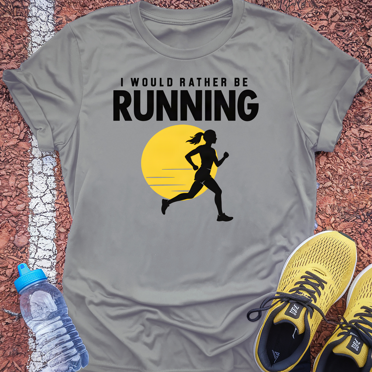 Rather Be Running Sun T-Shirt - Sport Grey