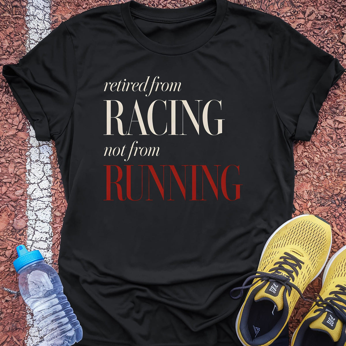 Retired From Racing t-shirt — Black