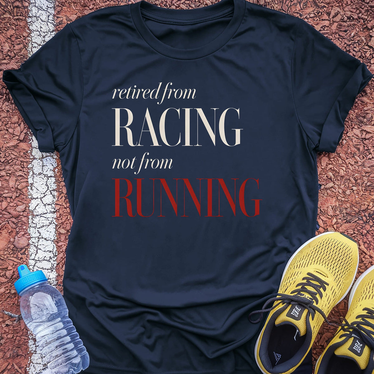 Retired From Racing t-shirt — Navy