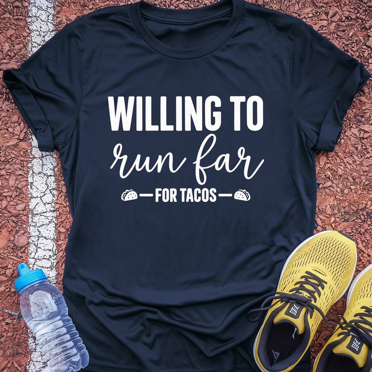 Run Far for Tacos T-Shirt - Navy