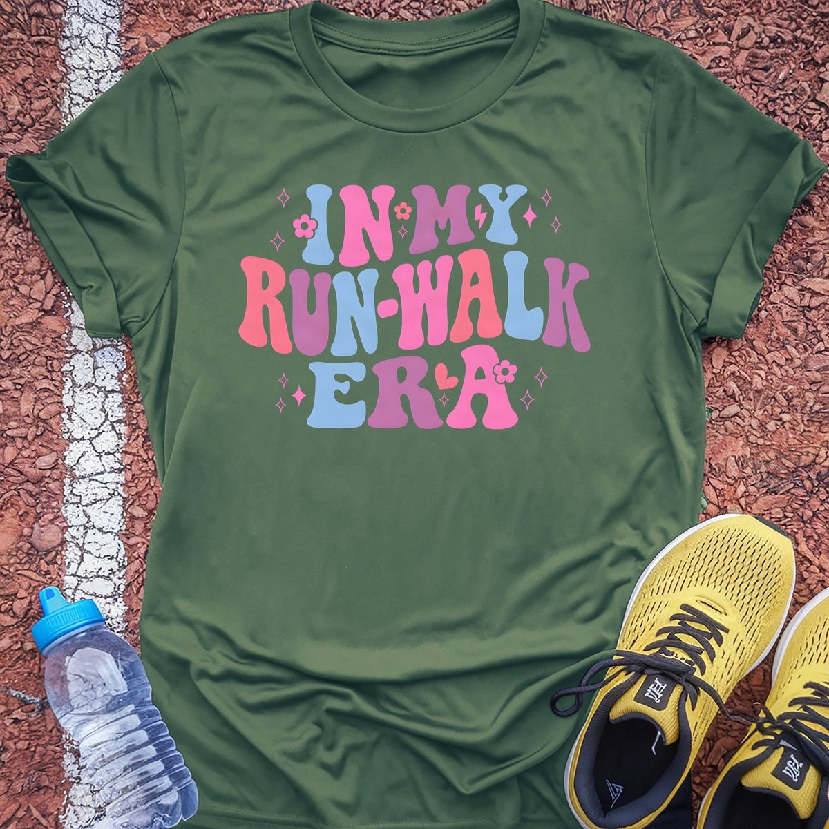 Run-Walk Era T-Shirt - Military Green