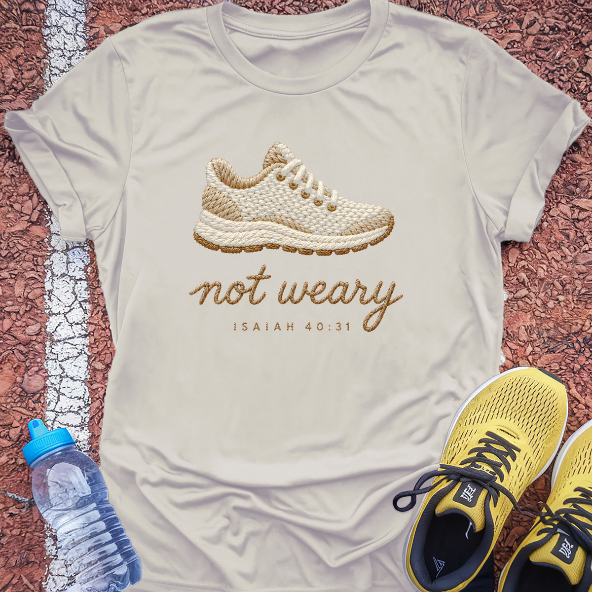 Run and Not Be Weary T-Shirt - Ice Grey