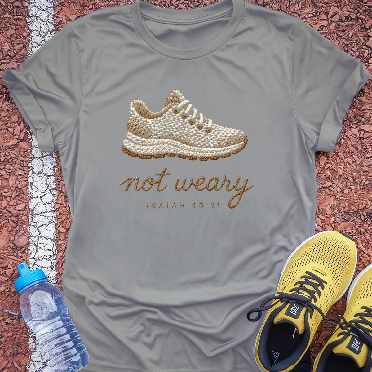 Run and Not Be Weary T-Shirt - Sport Grey