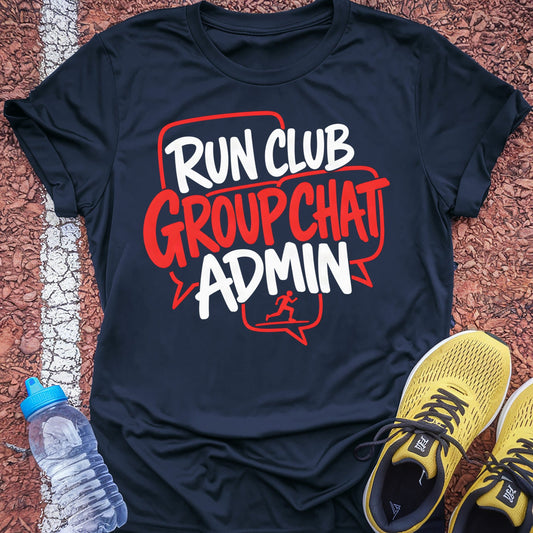 Run Club Group Chat Admin t-shirt — Navy