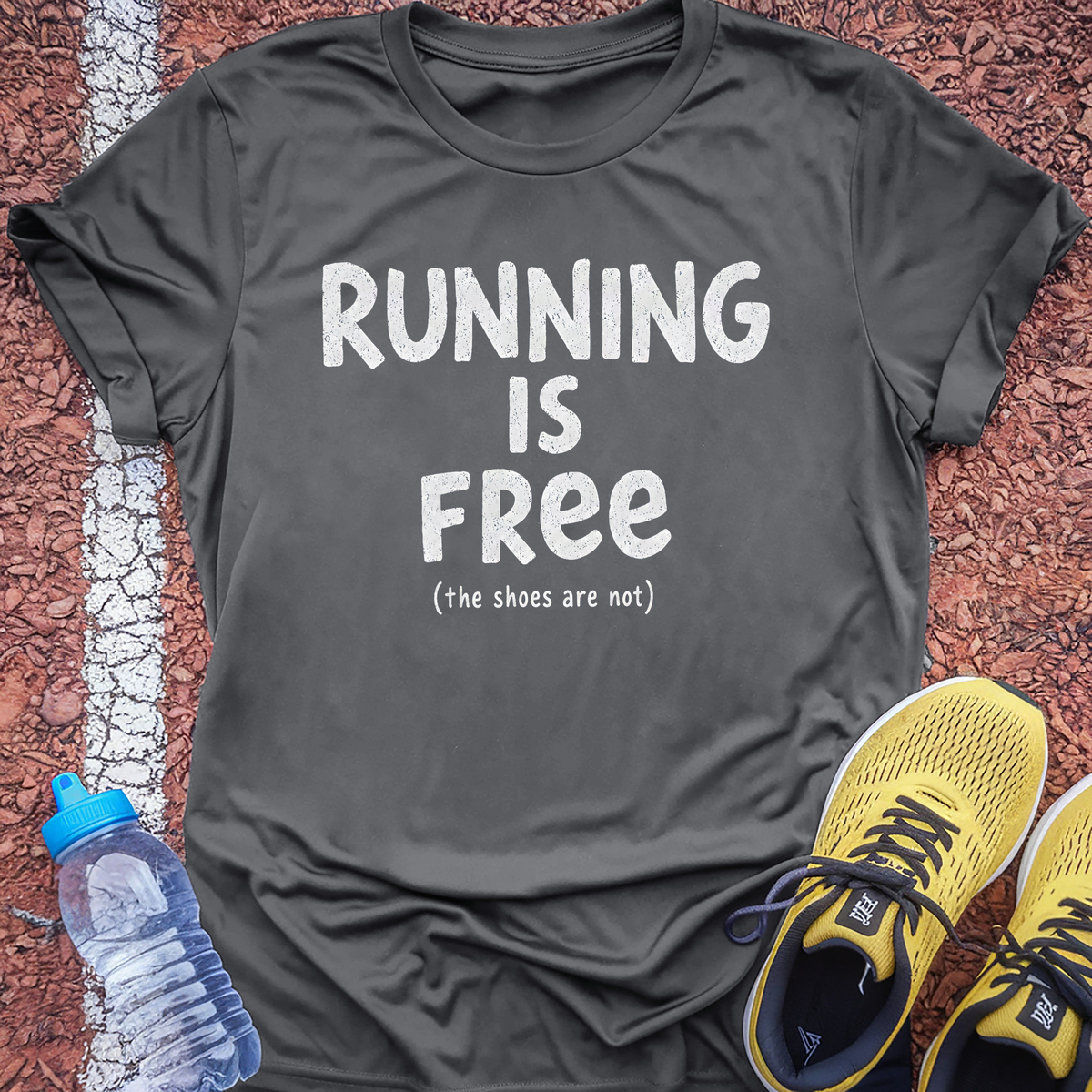 Running Is Free T-Shirt - Charcoal