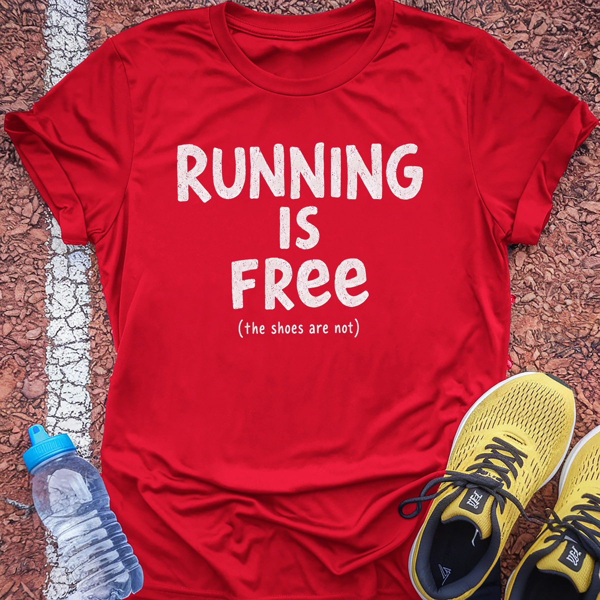 Running Is Free T-Shirt - Red
