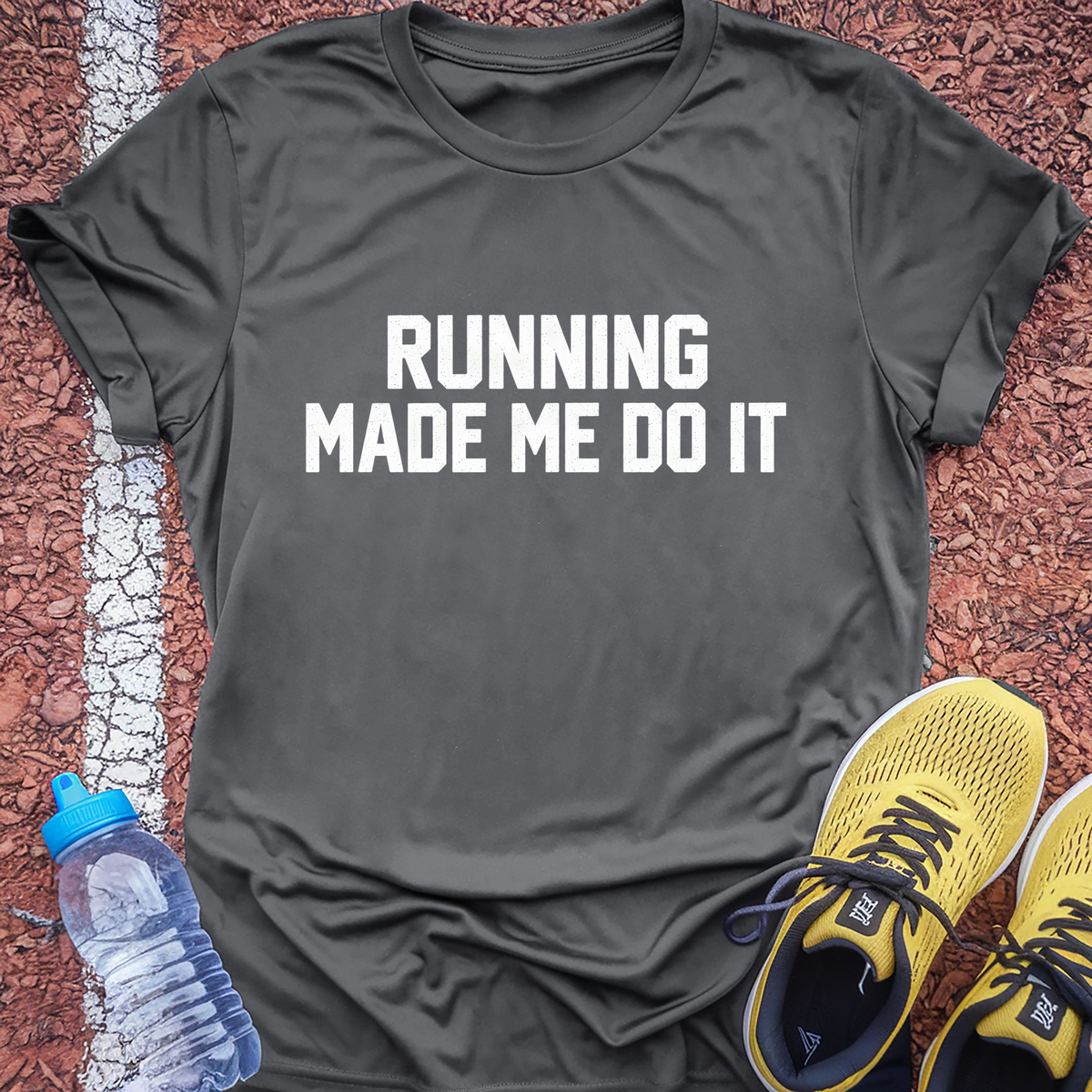 Running Made Me Do It T-Shirt - Charcoal