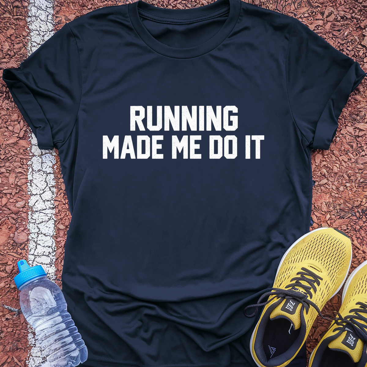 Running Made Me Do It T-Shirt - Navy