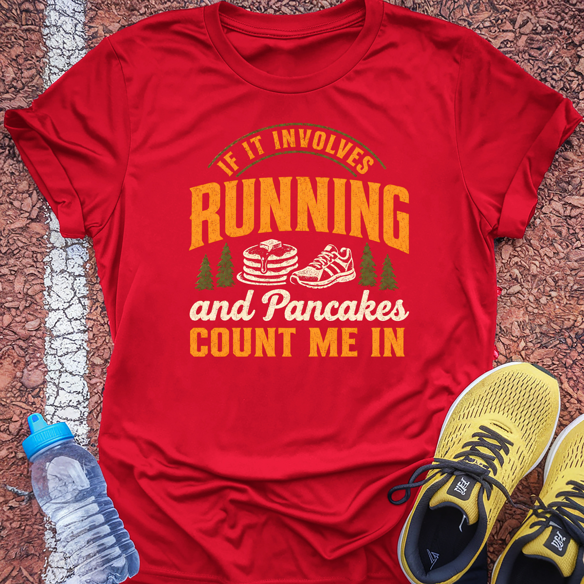 Running and Pancakes T-Shirt - Red