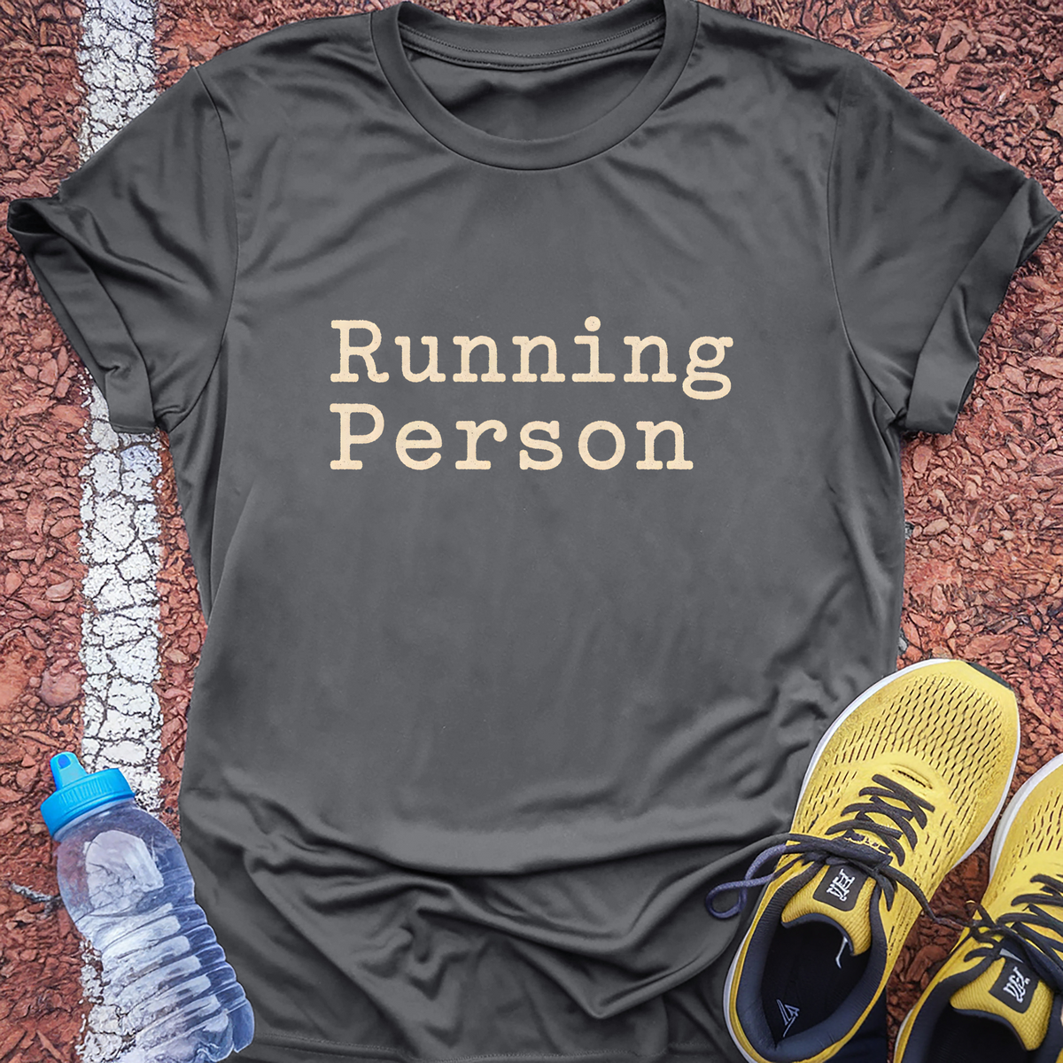 Running Person T-Shirt - Charcoal