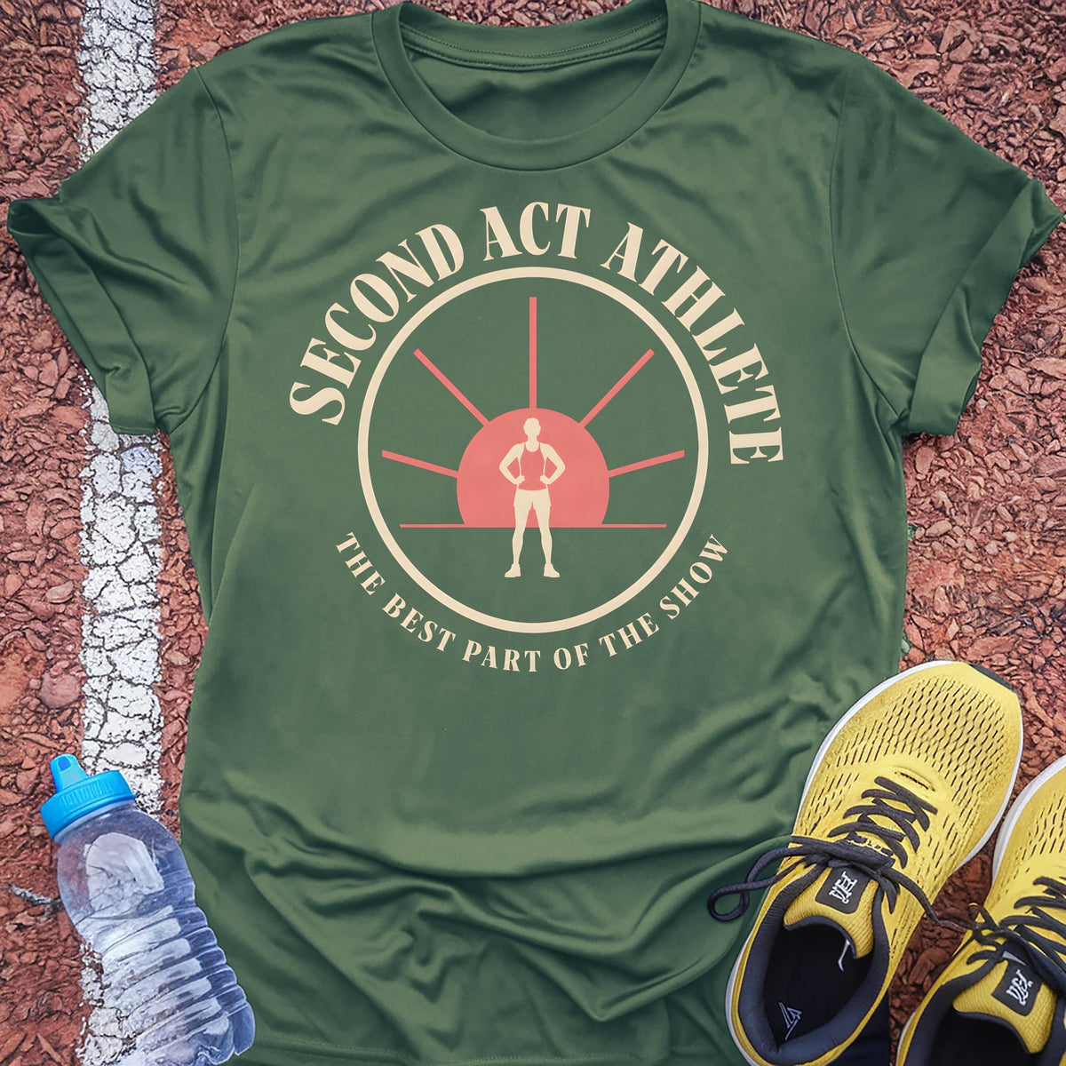 Second Act Athlete t-shirt — Military Green