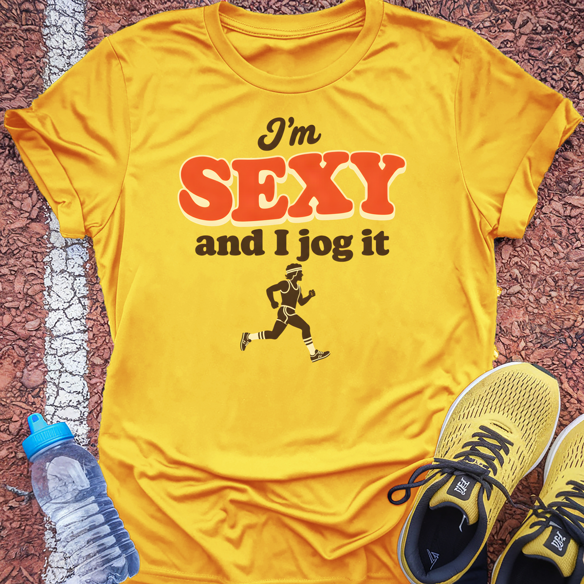 Sexy and I Jog It T-Shirt - Gold
