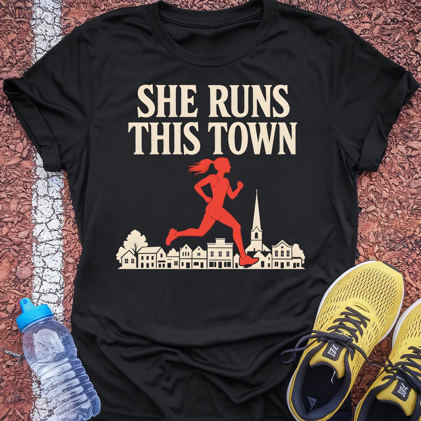 She Runs This Town t-shirt — Black