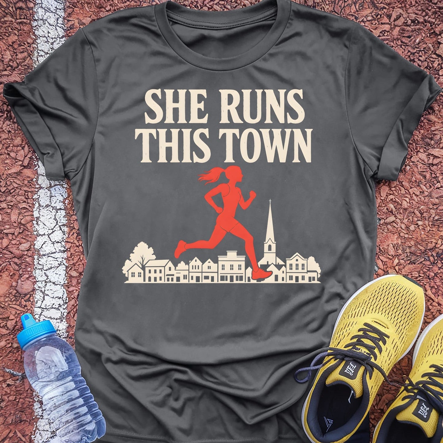 She Runs This Town t-shirt — Charcoal