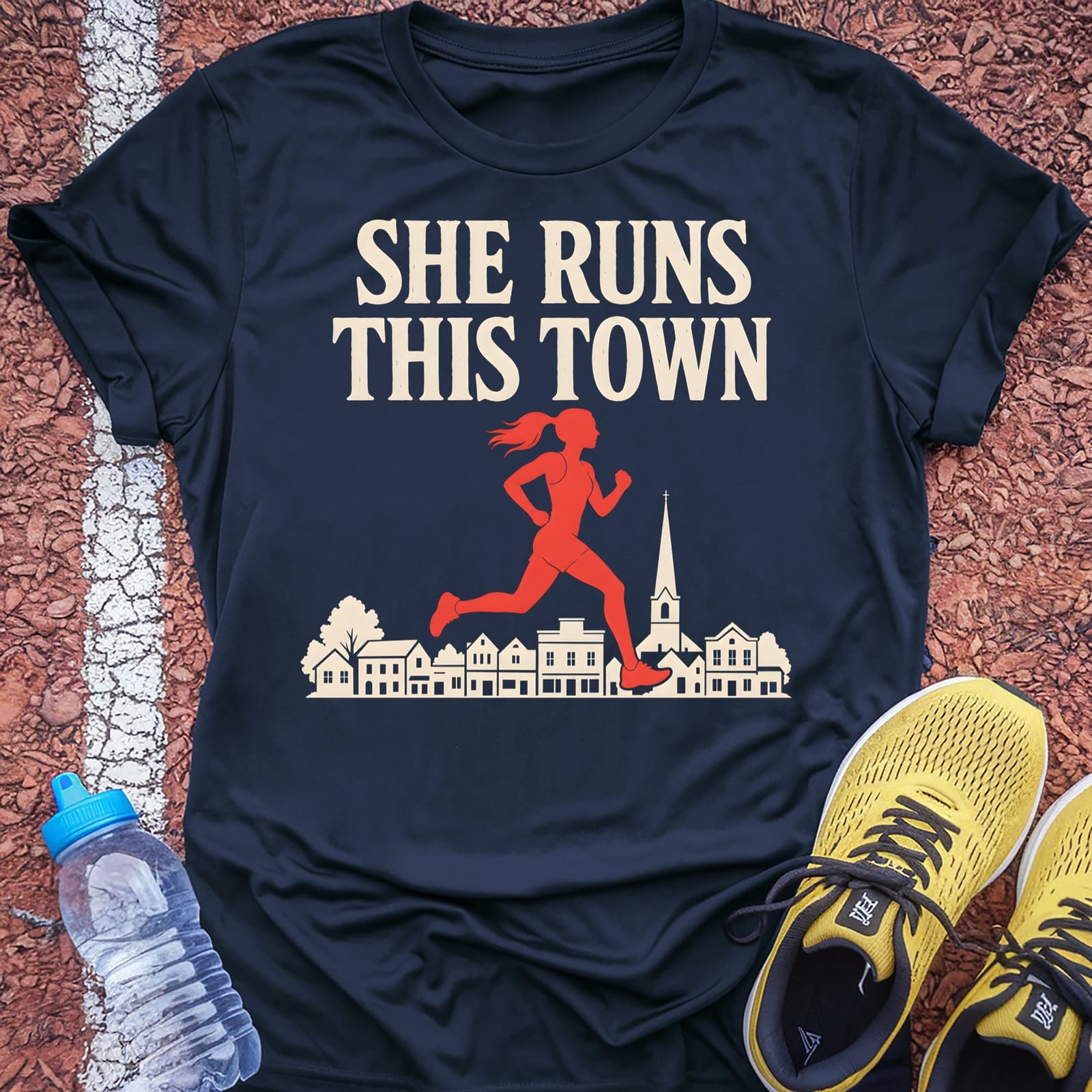 She Runs This Town t-shirt — Navy