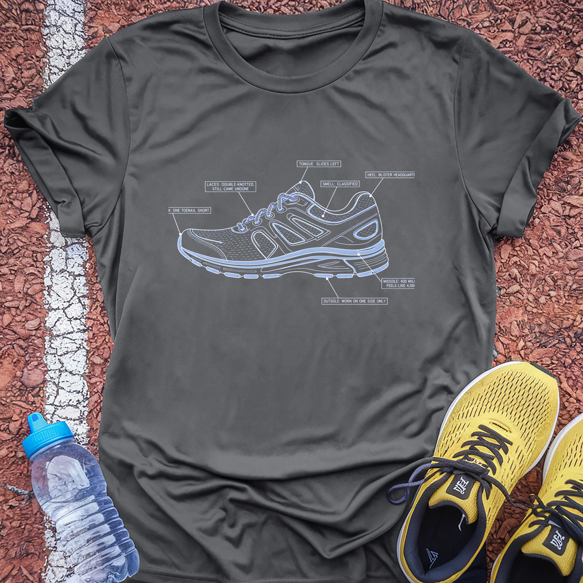 Shoe Blueprint T-Shirt - Charcoal