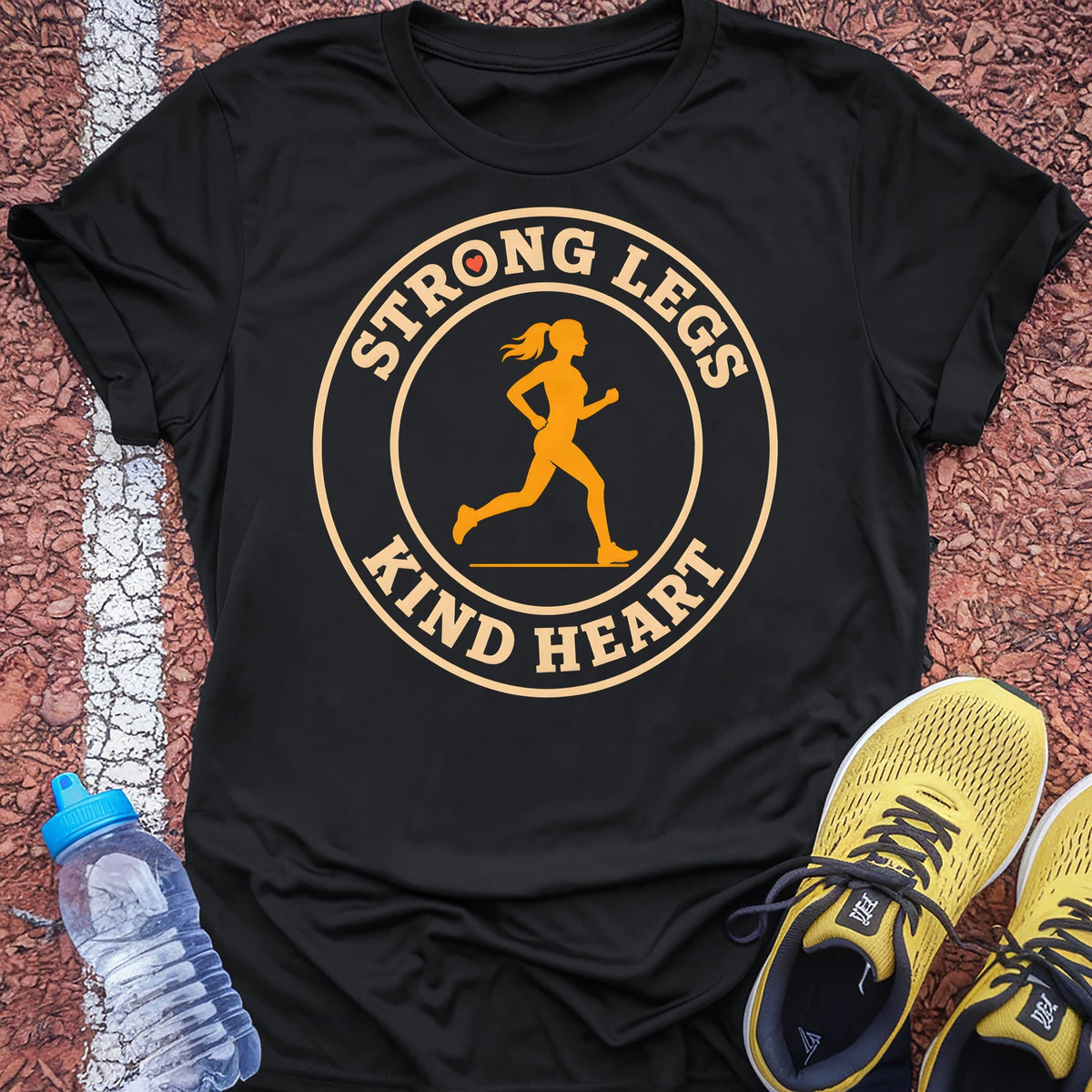 Strong Legs Kind Heart t-shirt — Black