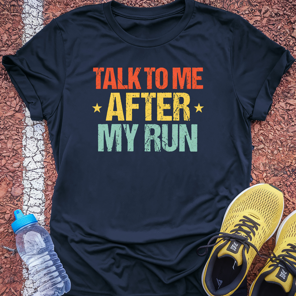 Talk To Me After My Run Tech Tee - True Navy