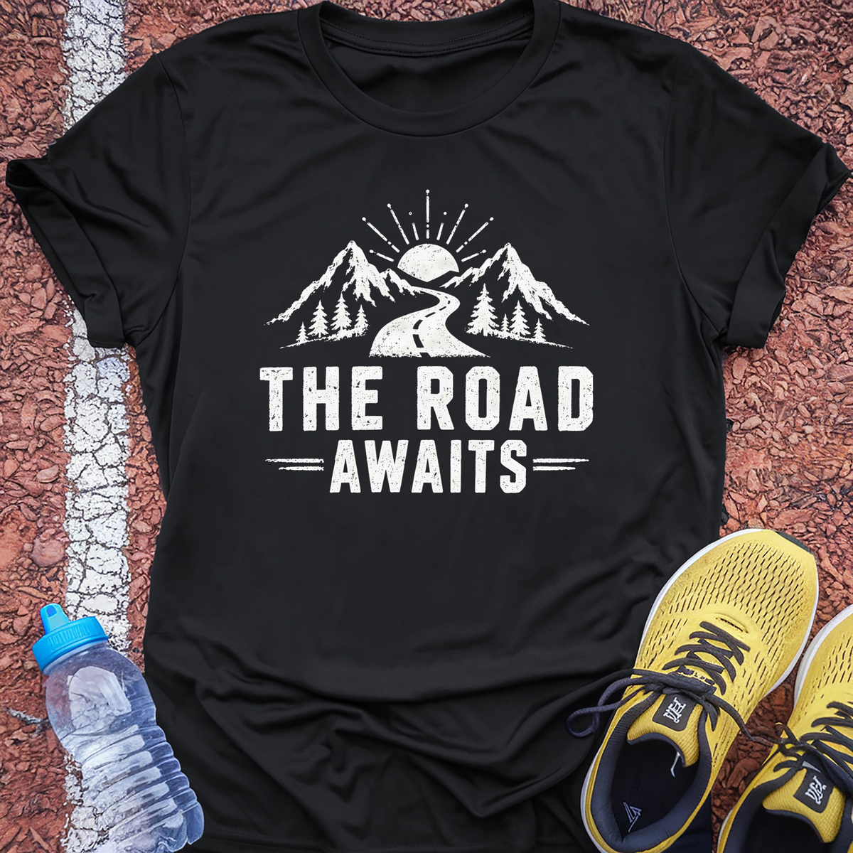The Road Awaits T-Shirt - Black