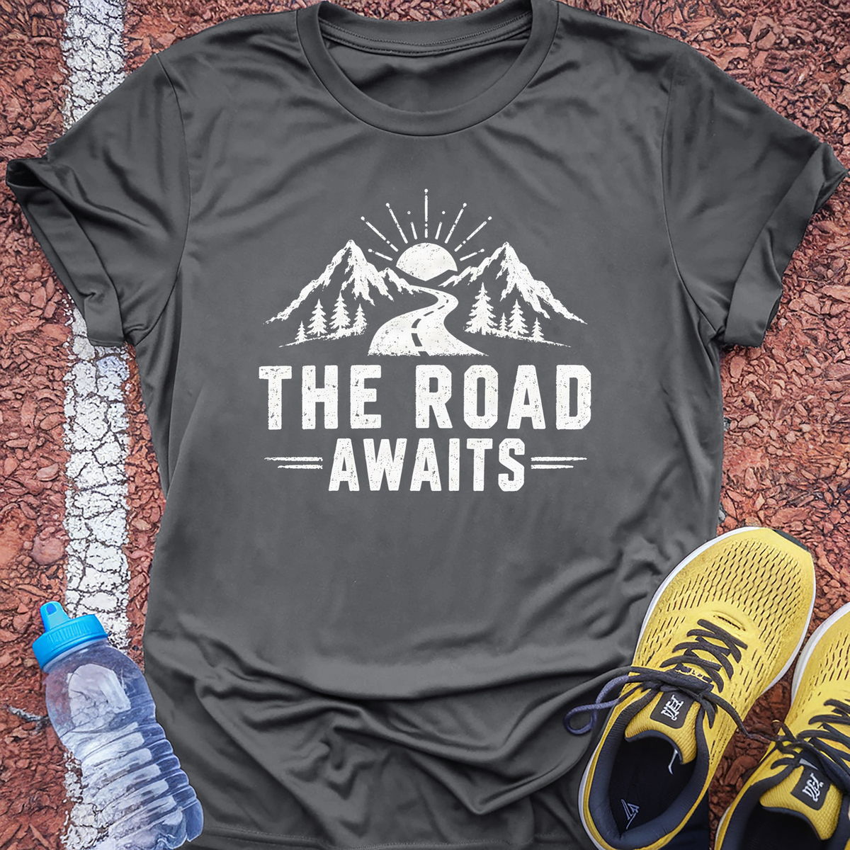 The Road Awaits T-Shirt - Charcoal
