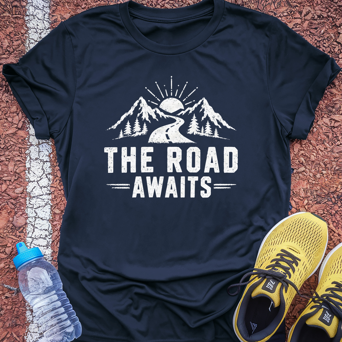 The Road Awaits T-Shirt - Navy