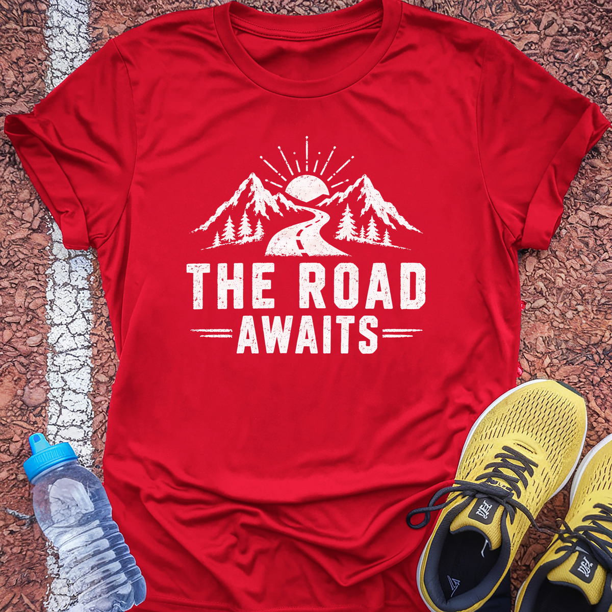 The Road Awaits T-Shirt - Red