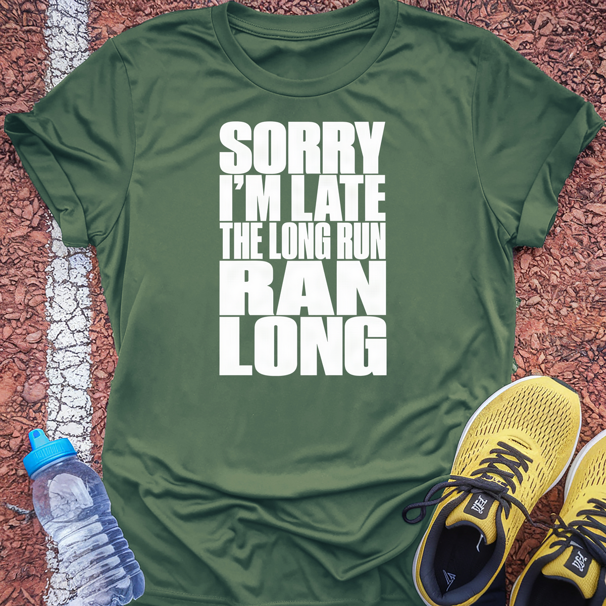 The Long Run Ran Long T-Shirt - Military Green