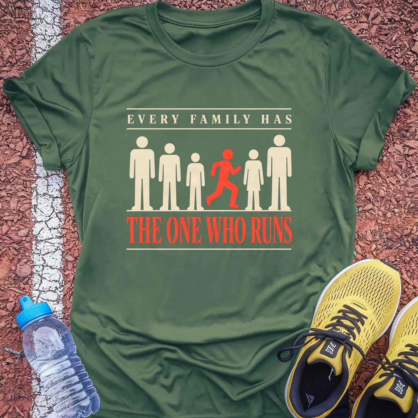 The One Who Runs t-shirt — Military Green
