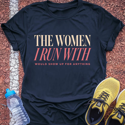 The Women I Run With t-shirt — Navy