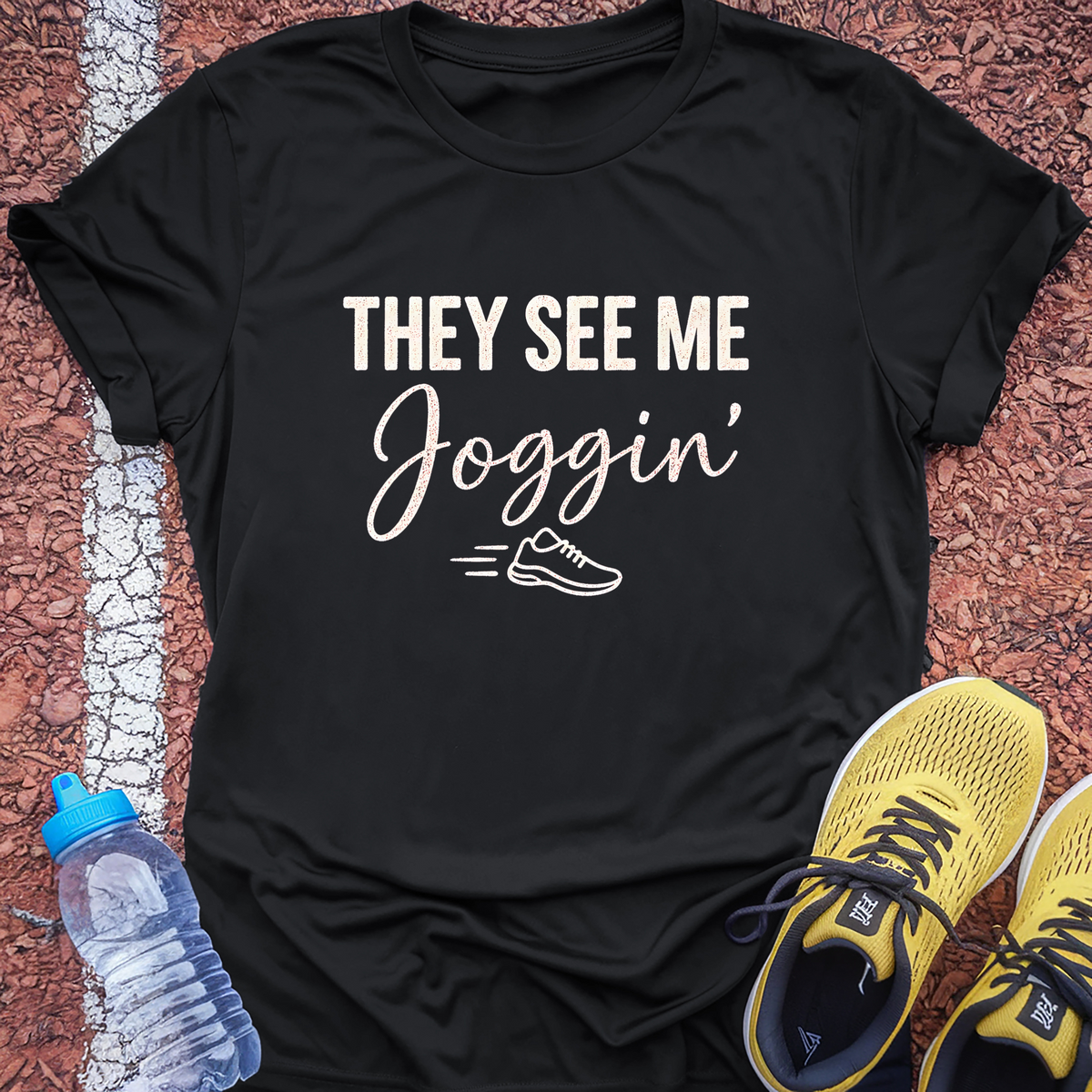 They See Me Joggin T-Shirt - Black