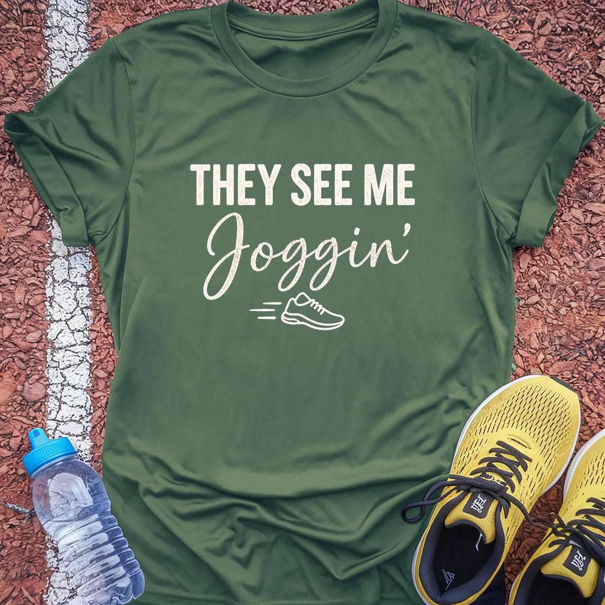 They See Me Joggin T-Shirt - Military Green