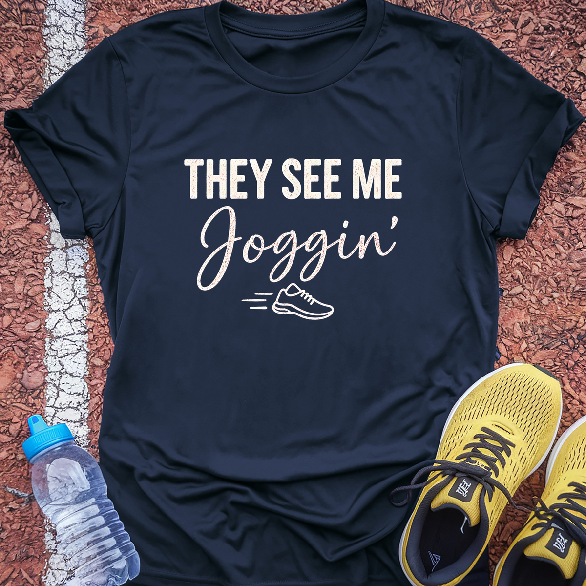 They See Me Joggin T-Shirt - Navy