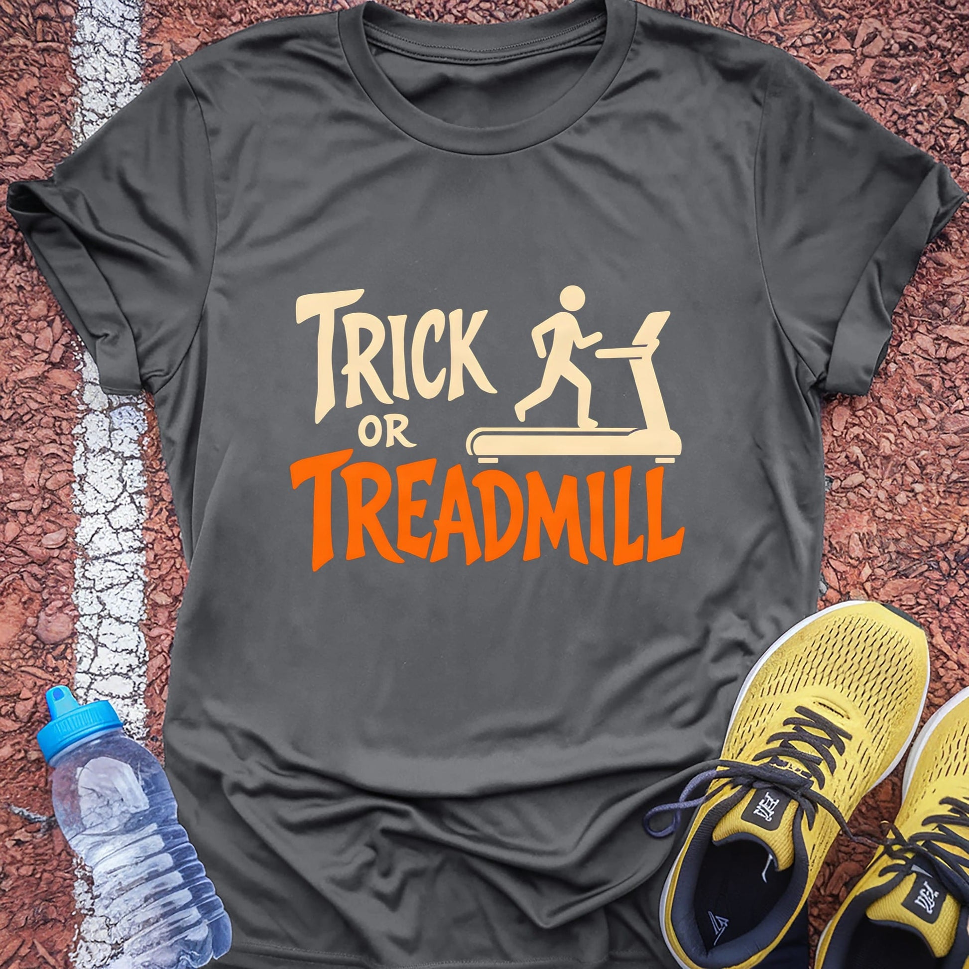 Trick or Treadmill t-shirt — Charcoal