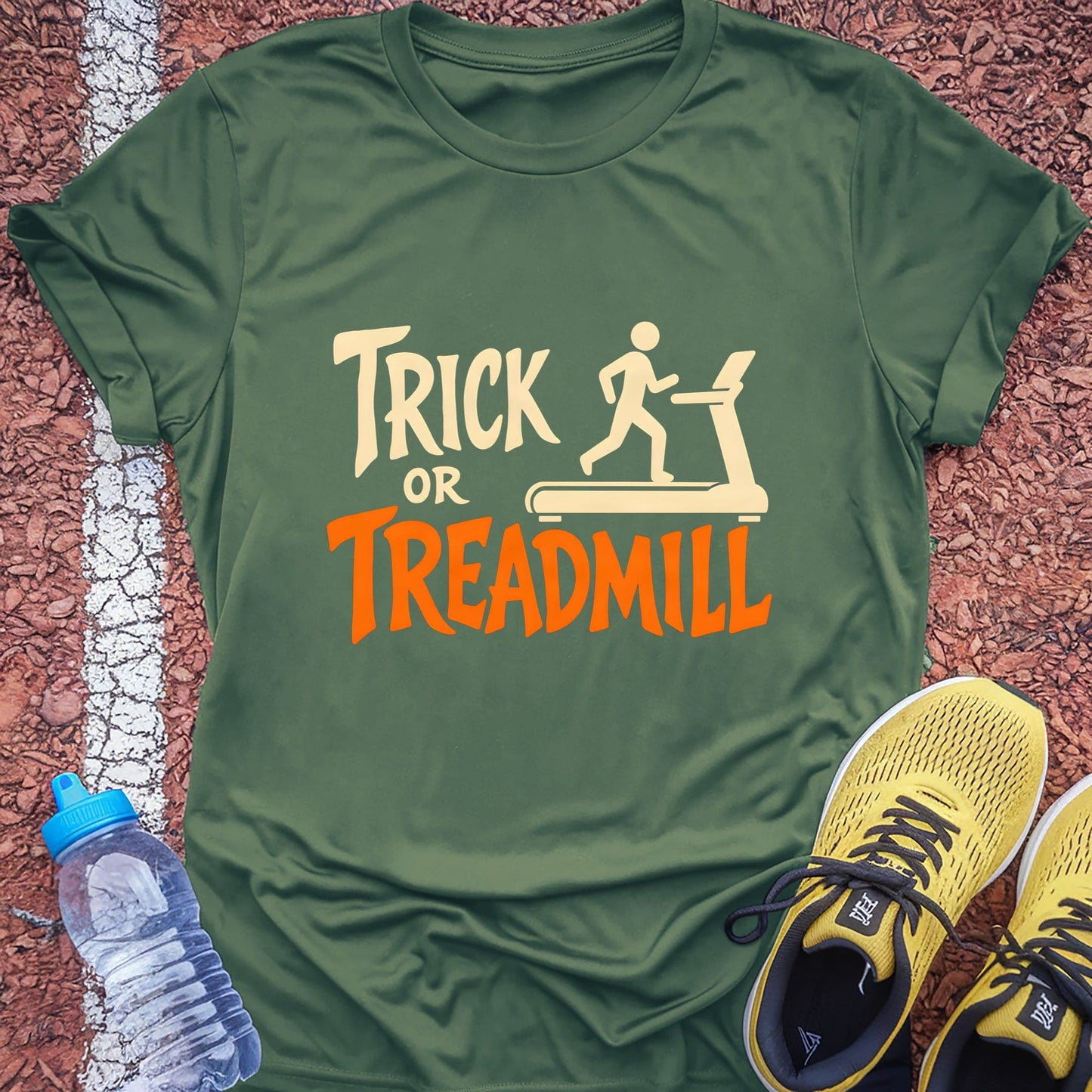 Trick or Treadmill t-shirt — Military Green