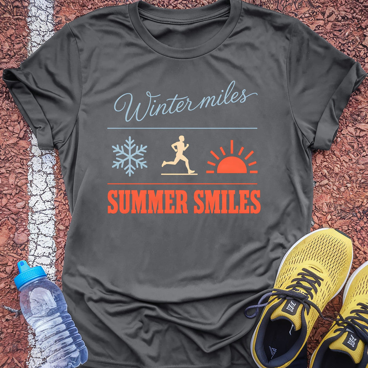 Winter Miles Summer Smiles t-shirt — Charcoal