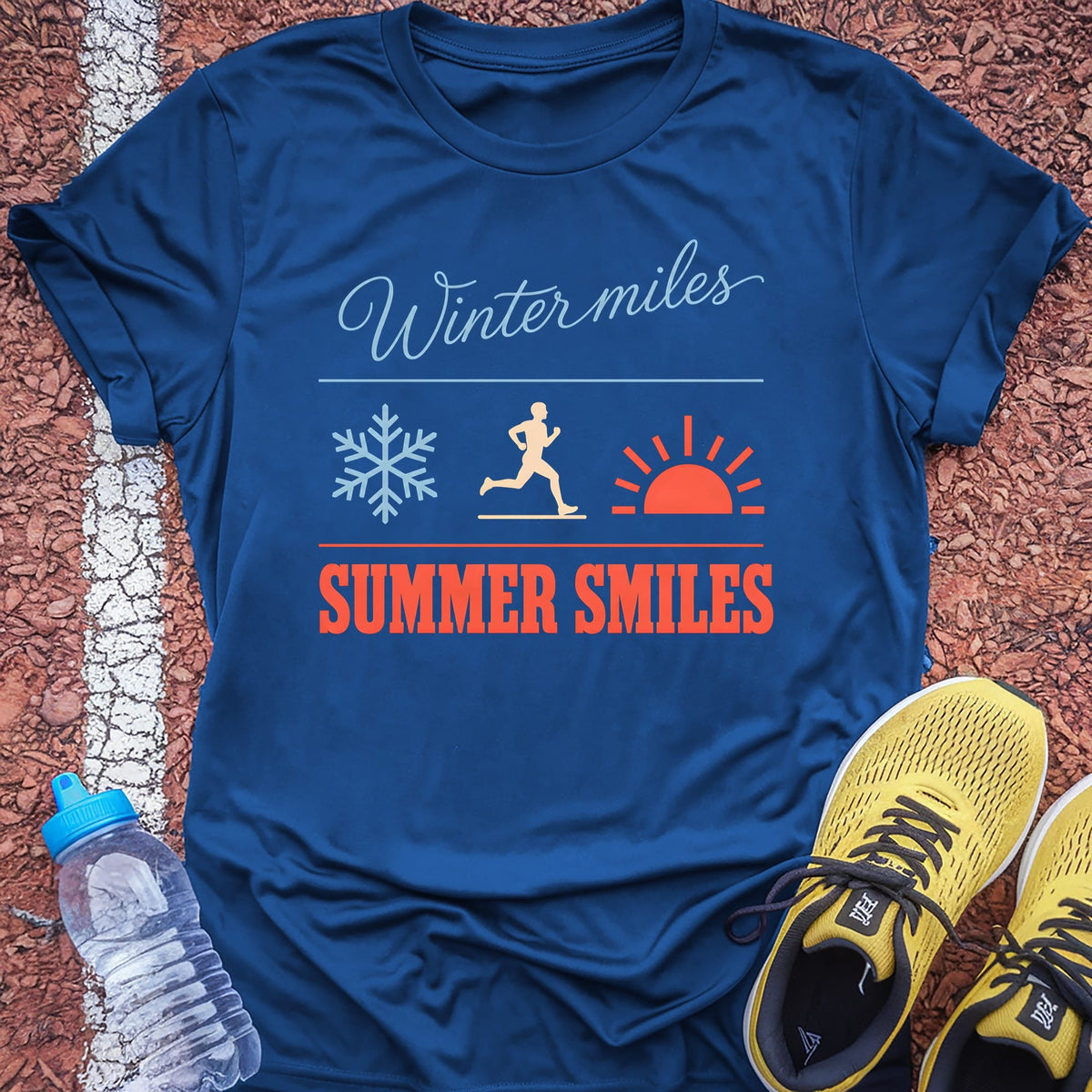 Winter Miles Summer Smiles t-shirt — Royal