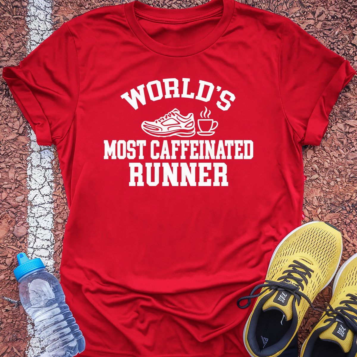 World's Most Caffeinated Runner T-Shirt - Red