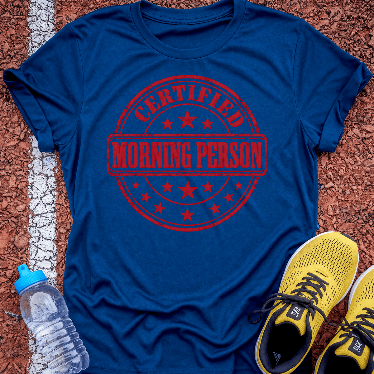 Certified Morning Person T-Shirt - Royal