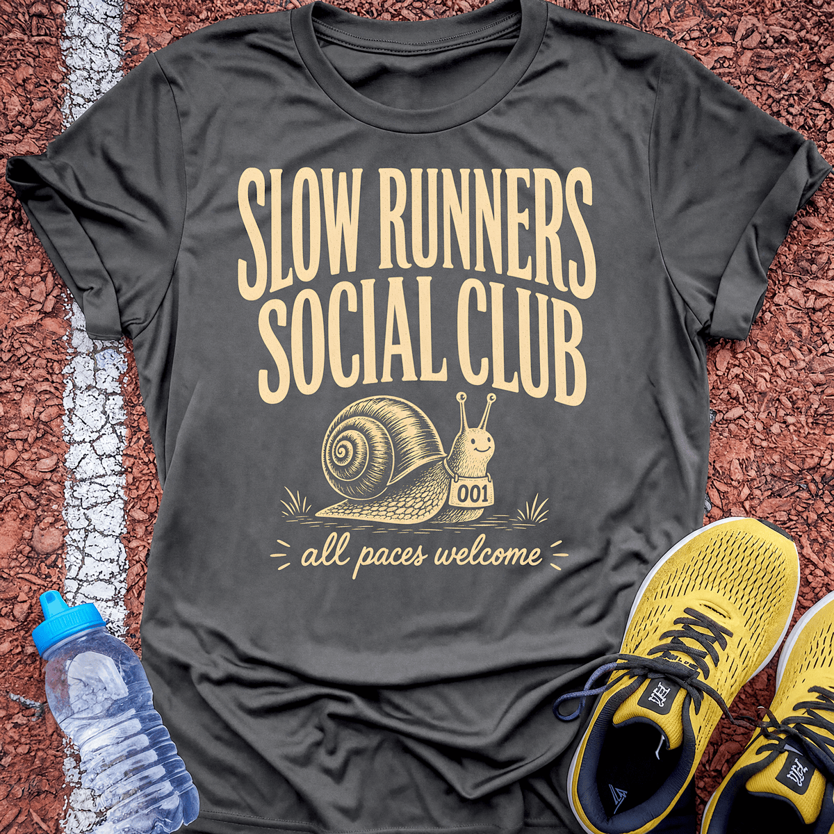 Slow Runners Social Club T-Shirt - Charcoal