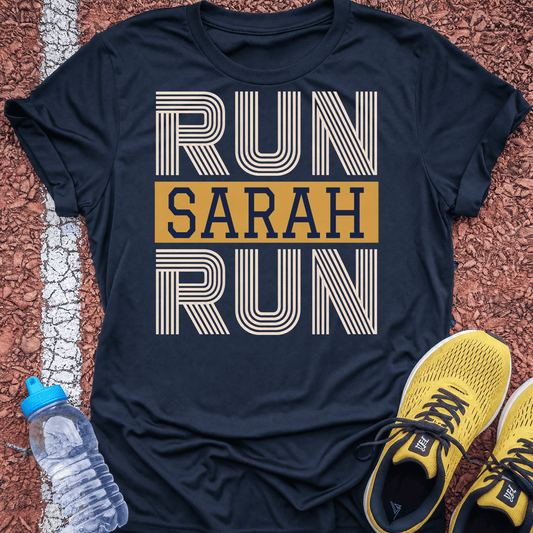 Run Name Run retro personalised t-shirt