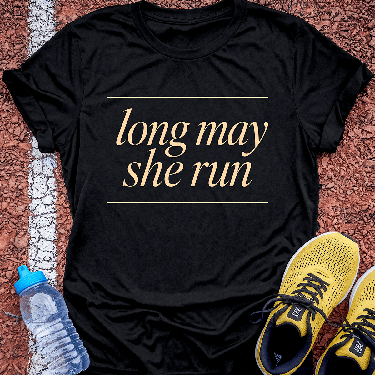 Long May She Run T-Shirt - Black