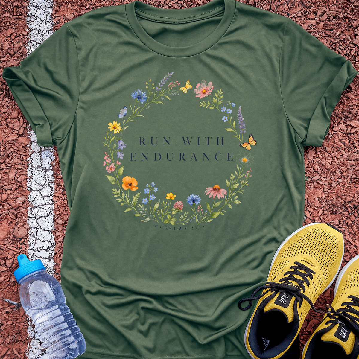 Run With Endurance T-Shirt - Military Green